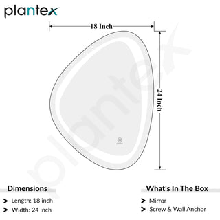 Plantex LED Bathroom Mirror with 3 Tone/Designer Mirror for Living Room/Bedroom/Dressing Room - Triangle Shape (HM-001, 18 X 24 Inch)