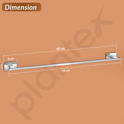 Plantex Stainless Steel Towel Hanger for Bathroom/Single Towel Rod/Towel Bar/Towel Hanger/Bathroom Accessories - Nexa (Chrome) 24 Inch