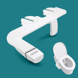 Plantex Bidet Seat Attachment for Western Toilet/Dual Nozzle Toilet Bidet Sprayer/Front & Rear Wash/Adjustable Water Pressure/Non-Electric Hygienic Toilet Attachment - White