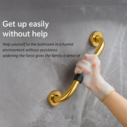 Plantex 304 Stainless Steel Grab Bar for Toilet with Grip/13 inch Anti-Slip Handle for Bathroom Support - Pack of 2 (Gold & Black)