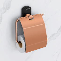 Plantex 304 Stainless Steel Toilet Paper Holder/Tissue Paper Roll Holder for Bathroom/Washroom/Bathroom Accessories -Parv (Rose Gold & Black)