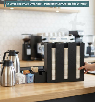 Plantex Metal Cup Holder/Cup Organizer for Kitchen/Cup Holder for Kitchen/3 Column- (Black)