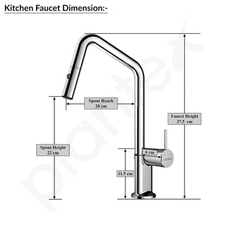 Plantex Single Lever Pull-Down Kitchen Sink Tap/Sink Mixer Tap Hot and Cold/360° Swivel Spout Faucet for Kitchen - Deck Mounted - (8991-Chrome)