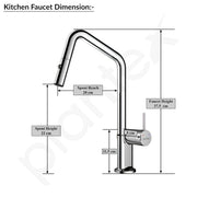 Plantex Single Lever Pull-Down Kitchen Sink Tap/Sink Mixer Tap Hot and Cold/360Ãƒâ€šÃ‚Â° Swivel Spout Faucet for Kitchen - Deck Mounted - (8991-Chrome)