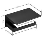 Plantex Space Aluminium Toilet Paper Holder with Mobile Stand/Tissue Paper Roll Holder/Toilet Roll Holder for Bathroom Accessories (Black)