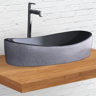 Plantex Platinium Ceramic Tabletop Oval Wash Basin/Countertop Bathroom Sink (001, 26 x 13.5 x 6 Inch)