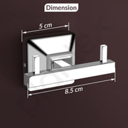 Plantex 304 Grade Stainless Steel Robe Hook/Cloth-Towel Hanger/Door Hanger-Hook/Bathroom Accessories - Pack of 1, Squaro (Chrome)