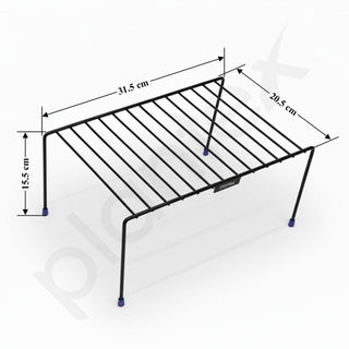 Plantex Stainless Steel Kitchen Storage Rack/Plate Storage Stand/Kitchen Cabinet Organizer/Dish Rack (Black)