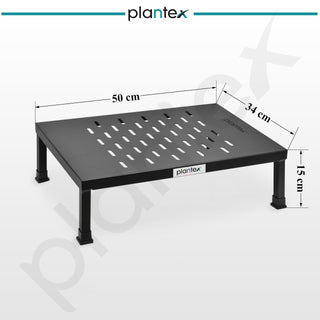 Plantex GI Steel Microwave Oven Stand for Kitchen Platform/Microwave Rack Shelf Organizer for Countertop/Heavy-Duty Metal OTG Rack - Black