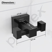 Plantex 304 Grade Stainless Steel Hooks for Hanging Clothes and Towel in Bathroom/Living Room/Bathroom Accessories - Splash (Black)
