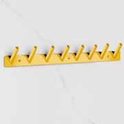 Plantex Wall Hooks for Hanging Cloth/Stainless Steel Towel Hangers/Bathroom Robe Hooks/Door Hangers/Square Wall Hook/Hook Rail for Hanging Keys - 8 Hooks (Pack of 1, PVD Gold)