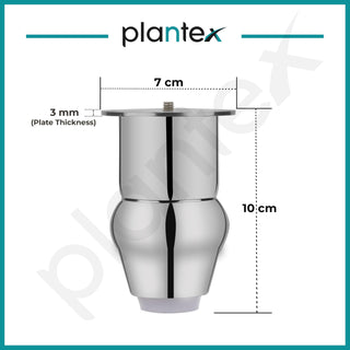 plantex 4 Inch Sofa Legs for Bed Furniture/Sofa Legs for Table/Sofa Support Legs with Rubber Grip (Chrome, 8 Pcs)