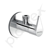 Plantex Brass Angle Valve with Wall Flange & Teflon Tape/Angle Cock/Angle valve for Bathroom with 7-Year Warranty - (PAC-1805 Nickel Chrome)