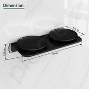 Plantex Dual Soap Holder for Bathroom/Acrylic Double Round Soap Dish/Stand/Bar/Soap Case/Bathroom Accessories - Pack of 1 (VIB-122, Black)