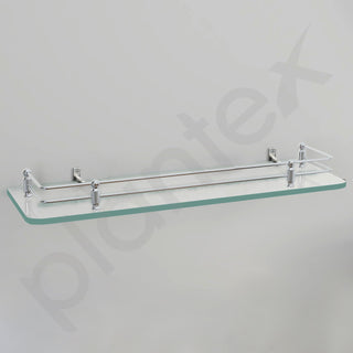 Plantex Premium Transparent Bathroom Glass Shelf/Glass Shelf for Living Room/Bathroom & Kitchen Accessories- (Polished, 18x6 Inches) - Pack of 1