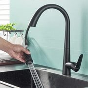Plantex Pure Brass Pull Down Sink Mixer with Dual Modes/Single Lever Hot & Cold Mixer Tap for Kitchen Sink-Deck Mounted (Black)