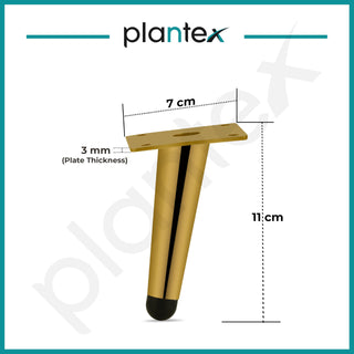 Plantex 4 Inch Sofa Legs for Bed Furniture/Sofa Legs for Table/Sofa Support Legs with Rubber Grip (Gold, 8 Pcs)