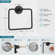 Plantex Stainless Steel Towel Hanger for Wash Basin/Towel Ring/Napkin Hanger for Bathroom/Towel Holder/Bathroom Accessories (Black)
