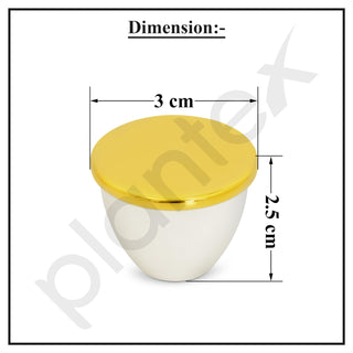 Plantex Knobs for Drawer/Drawer Knobs/Knobs for Cabinets/Pull-Push Knobs for Kitchen/Bedroom Drawer - Pack of 4 (Gold & White)
