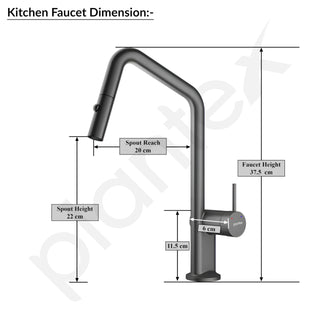 Plantex Kitchen Faucets for Sink and 360° Swivel Spout/Sink Tap for Kitchen Basin/Kitchen Taps for Home Sink - Deck Mounted - (8991-Grey)