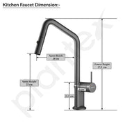 Plantex Kitchen Faucets for Sink and 360Ãƒâ€šÃ‚Â° Swivel Spout/Sink Tap for Kitchen Basin/Kitchen Taps for Home Sink - Deck Mounted - (8991-Grey)