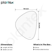 Plantex Glass Frameless Mirror for Wall/Triangle Mirror with Beveled Smooth Edges for Bathroom/Dressing Room/Living Room/Bedroom/Entryway - (24x18 Inch)