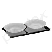 Plantex Stainless Steel Double Soap Holder for Bathroom/Soap Stand/Wall Mounted Soap Holder/Bathroom Accessories - (Black-Chrome)