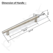 Plantex Main Door Handle/Stainless Steel & Aluminium Door Handle/300mm Pull-Push Handle for Home/Office/Hotel - Pack of 1 (DTMD-413, Satin & Chrome)