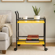 Plantex GI Steel 2 Tier Kitchen Home Storage Organizer Trolley with Wheels/Multipurpose Trolley Organizer Rolling Utility Cart for Home/Kitchen/Hospital - (Yellow & Black)