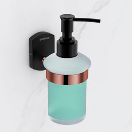 Plantex 304 Grade Stainless Steel Liquid Soap Dispenser/Wall Mounted Dispenser/Bathroom Accessories - Pack of 1 (Parv-Rose Gold & Black)