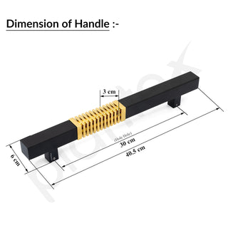 Plantex Door Handle/Stainless Steel Handle for Main Door/12 Inch Pull-Push Handle for Home/Office/Hotel - Pack of 1 (Z-Black and Gold) - 3 Years Warranty