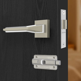 Plantex Heavy Duty Door Lock for Bathroom,Balcony/Mortise Keyless Door Lock/Door Lock for Store Room/Office with Baby Latch – (Satin White & Chrome)