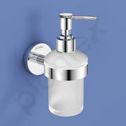 Plantex Smero Pure Brass Made Hand Wash Holder for Wash Basin/Liquid Soap Dispenser/Shampoo Dispenser - Circle (Chrome)