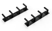 Plantex Aluminum Hook Rail with L-Shape Hooks for Walls of Bathroom/Kitchen–Hook Rail Bar for Clothes/Towel/Keys-Pack of 2 (4 Hooks, Black)