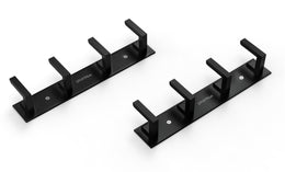 Plantex Aluminum Hook Rail with L-Shape Hooks for Walls of Bathroom/Kitchen–Hook Rail Bar for Clothes/Towel/Keys-Pack of 2 (4 Hooks, Black)