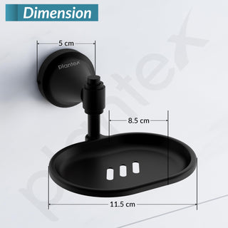 Plantex 304 Grade Stainless Steel Soap Holder/Stand for Bathroom and Wash Basin Bathroom Accessories - Niko (Black)