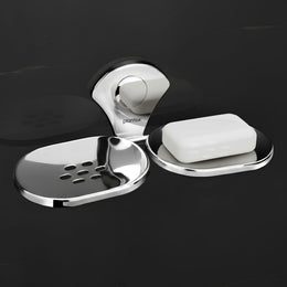 Plantex Dual Soap Holder for Bathroom/Stainless Steel Double Soap Dish/Soap Stand/Soap Case/Bathroom Accessories - Pack of 1 (Royal - Chrome, APS-580)