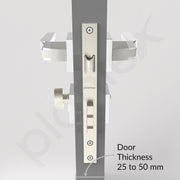Plantex Triple Security Door Lock for Home/Main Door Lock Set with 3 Years of Warranty/Mortise Lock for Door with Brass Lock Body & Cylinder(7064 - Chrome & Satin White)