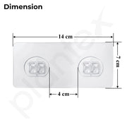 Plantex Self-Adhesive Double Sticker for Bathroom/Hanger for Bedroom/Livingroom/Magic Sticker for Wall/Strong Magic Adhesive Sticker for Corner Shelf -Pack of 2 (14x7cm)