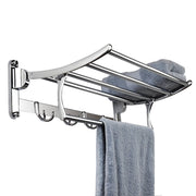 Plantex Multi-Functional Bathroom Towel Hanger/Towel Rod for Bathroom/Towel Holder/Bathroom Accessories (18 - Inch) Chrome