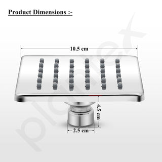 Plantex Stainless Steel Shower Head 100 mm with Water Saving Nozzle/Shower for Bathroom/Rain Shower Head for Bathroom without Arm- (Elegance-Chrome)