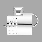 Plantex 304 Grade Stainless Steel Washroom Set of 2 - Toilet Paper Holder/Stand/Liquid Soap Dispenser - Squaro (Chrome)