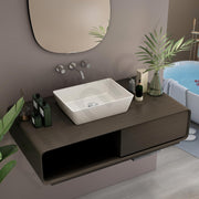 Plantex Counter Top WashBasin for Bathroom/Granite Quartz Rectangle Tabletop Wash Basin/Vessel Sink Wash Basin Over Counter for Home/Restaurant (Grey Stone - 18 x 13 x 5 Inch)