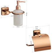 Plantex Decan 304 Grade Stainless Steel Toilet Paper Holder/Liquid Soap Dispenser/Handwash Dispenser/Bathroom Accessories - Rose Gold