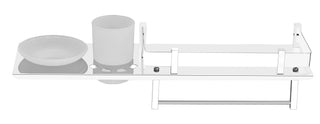 Plantex Stainless Steel 4in1 Multipurpose Bathroom Shelf/Bathroom Steel Rack with Soap Dish, Towel Rod and Tumbler Holder-Chrome (18x5 inches)