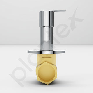 Plantex 25 mm Pure Brass Flush Valve for Toilet with Teflon Tape and Brass Wall Flange/Angle Cocke for Bathroom - 7 Year Warranty-(AQ-1420-Chrome)