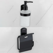 Plantex Parv 304 Grade Stainless Steel Toilet Paper Holder/Liquid Soap Dispenser/Bathroom Accessories - Black