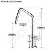 Plantex Single Lever Pull-Down Kitchen Sink Tap/Sink Mixer Tap Hot and Cold/360Ãƒâ€šÃ‚Â° Swivel Spout Faucet for Kitchen - Deck Mounted - (8991-Matt)