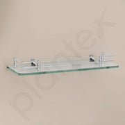 Plantex Multipurpose Transparent Glass Shelf for Bathroom/Living Room Wall Mount - Bathroom Accessories (Polished - 15x6 Inches - Pack of 1)