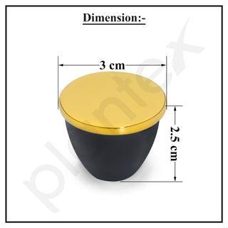 Plantex Knobs for Drawer/Drawer Knobs/Knobs for Cabinets/Pull-Push Knobs for Kitchen/Bedroom Drawer - Pack of 6 (Gold & Black)